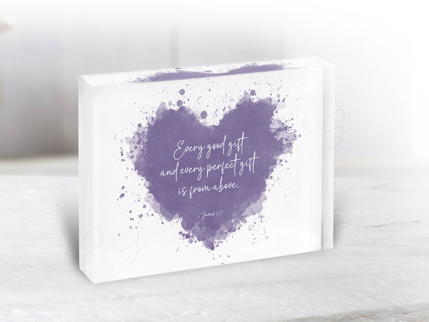 Every good gift and every perfect gift is from above – James 1:17 Heart Scripture Art