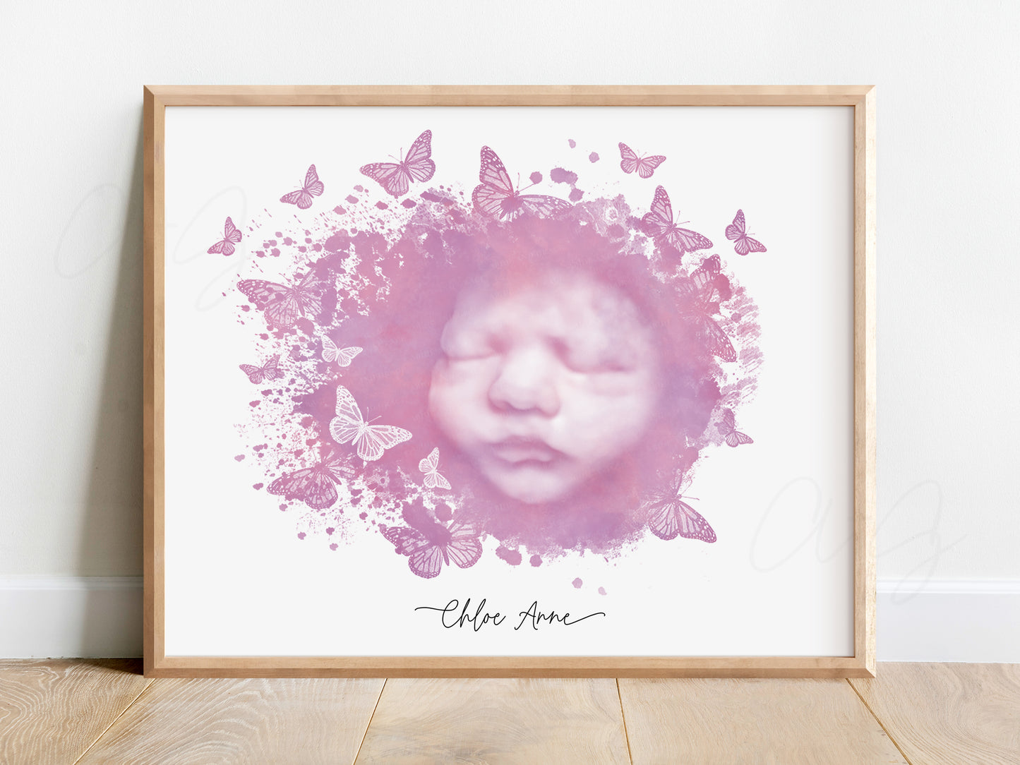 Butterflies Watercolor Ultrasound Art