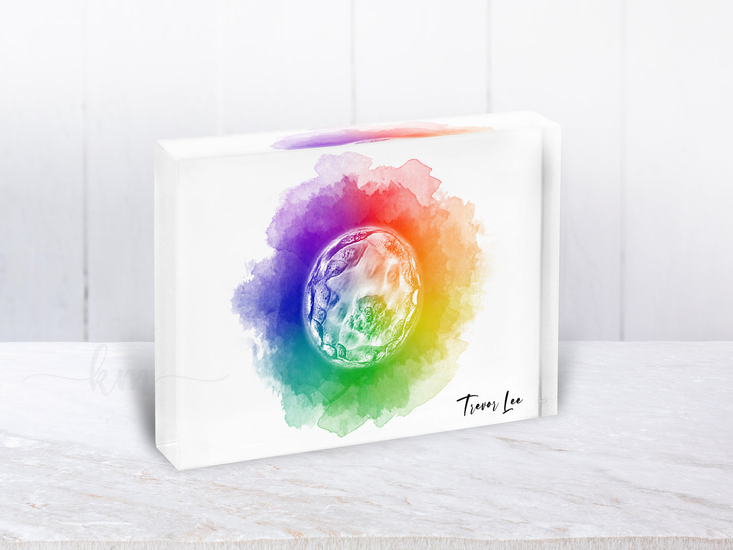 Rainbow Baby Watercolor IVF Embryo Art