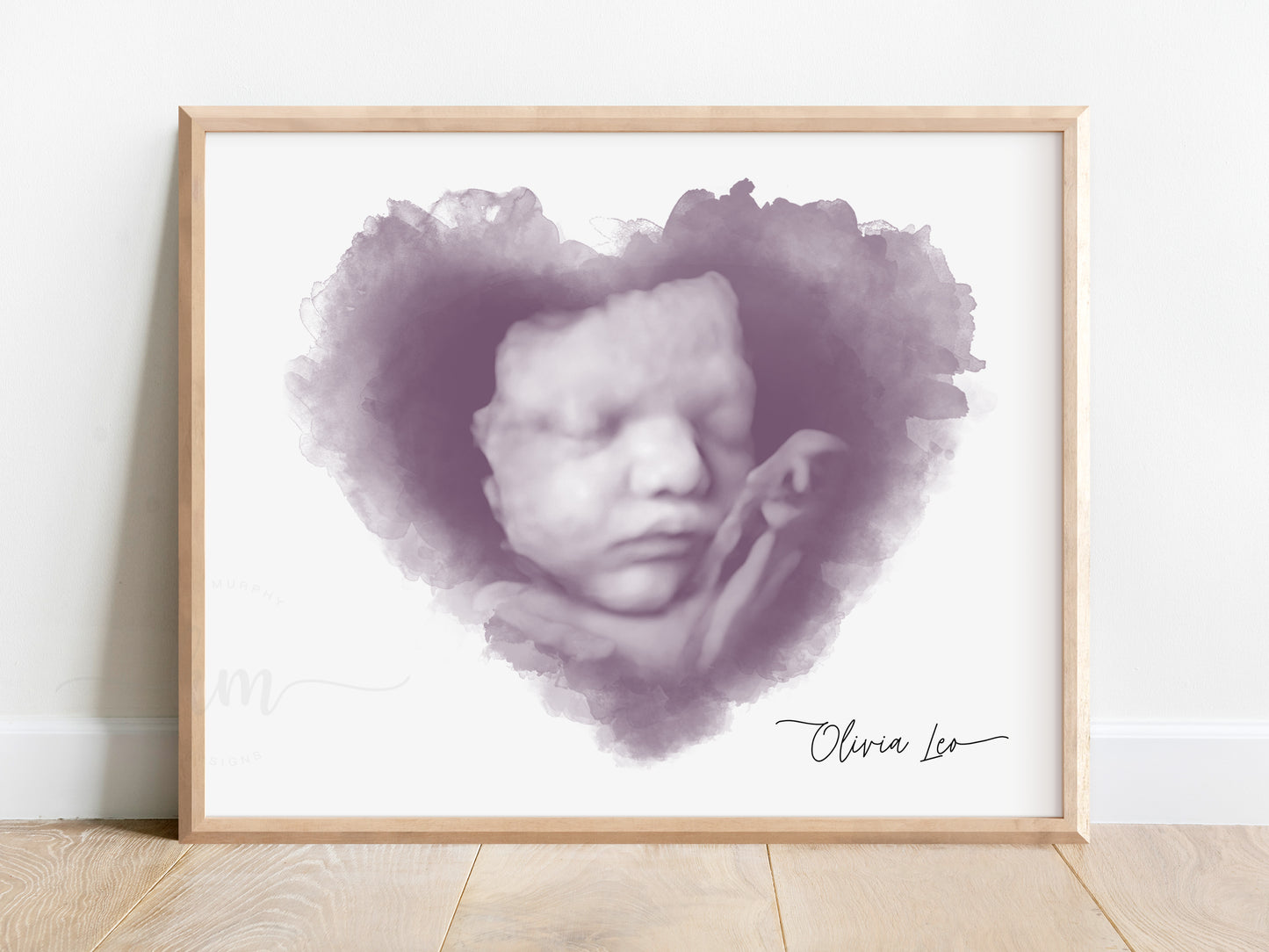 Heart Watercolor Ultrasound Art