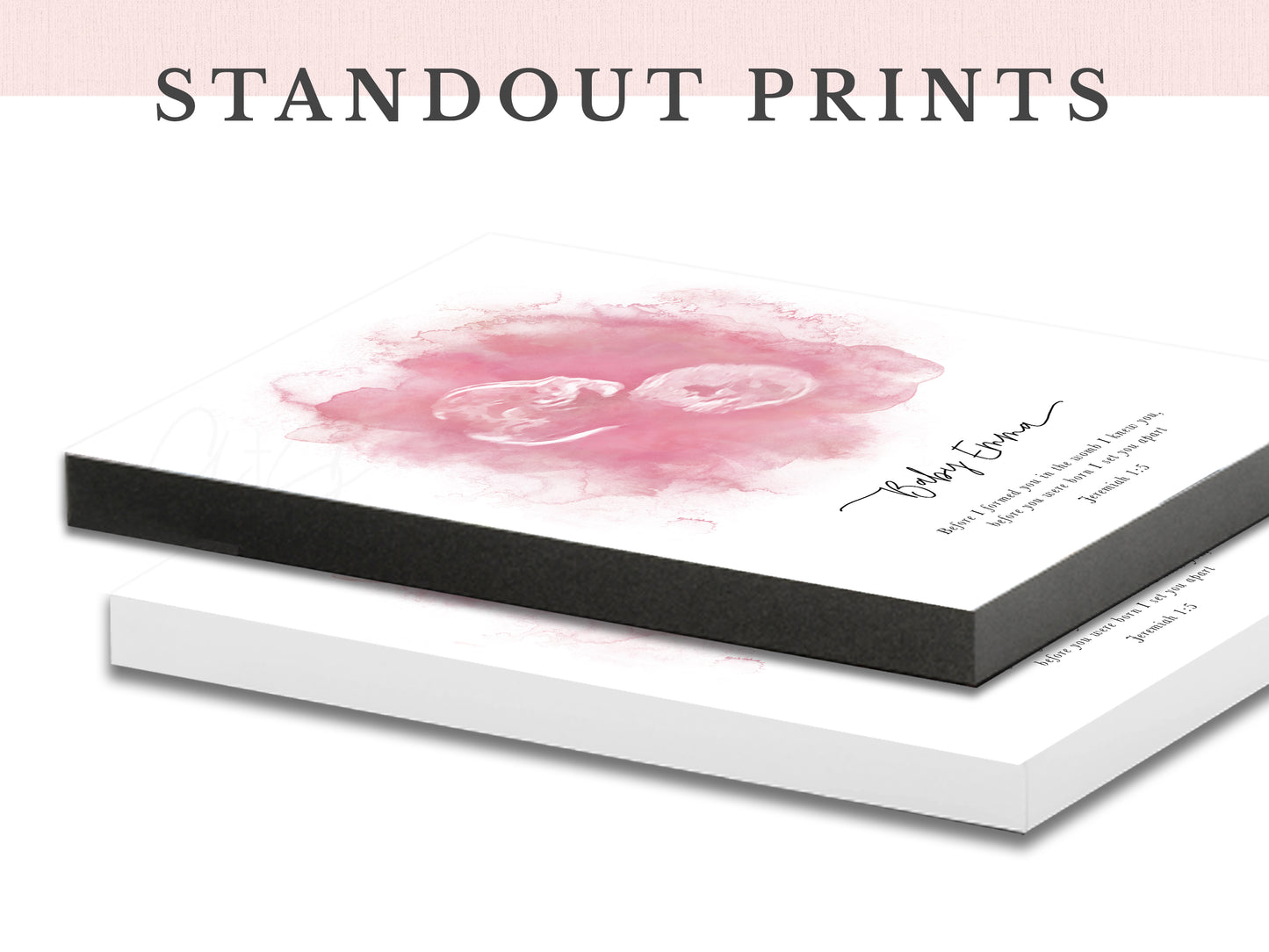 Two Hearts Watercolor Ultrasound Art