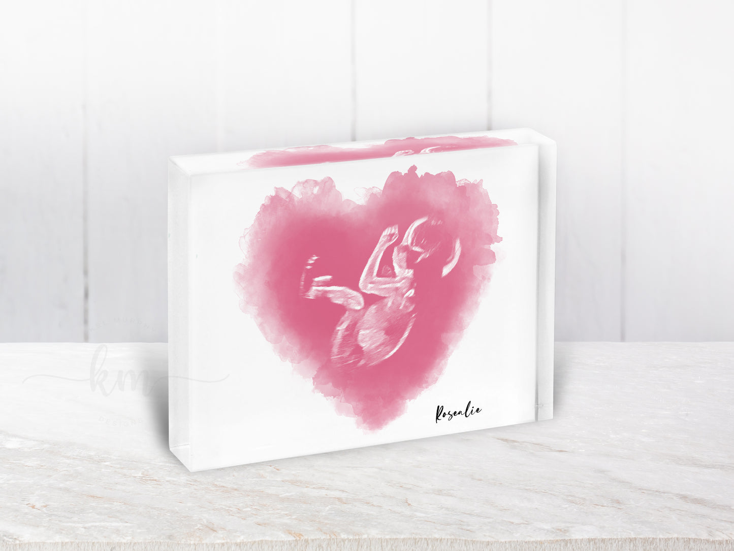 Heart Watercolor Ultrasound Art