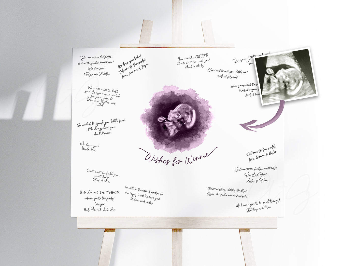 Baby Shower Guestbook Art with Ultrasound