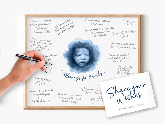 Baby Shower Guestbook Art with Ultrasound