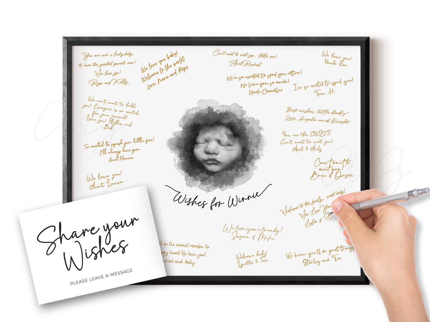 Baby Shower Guestbook Art with Ultrasound