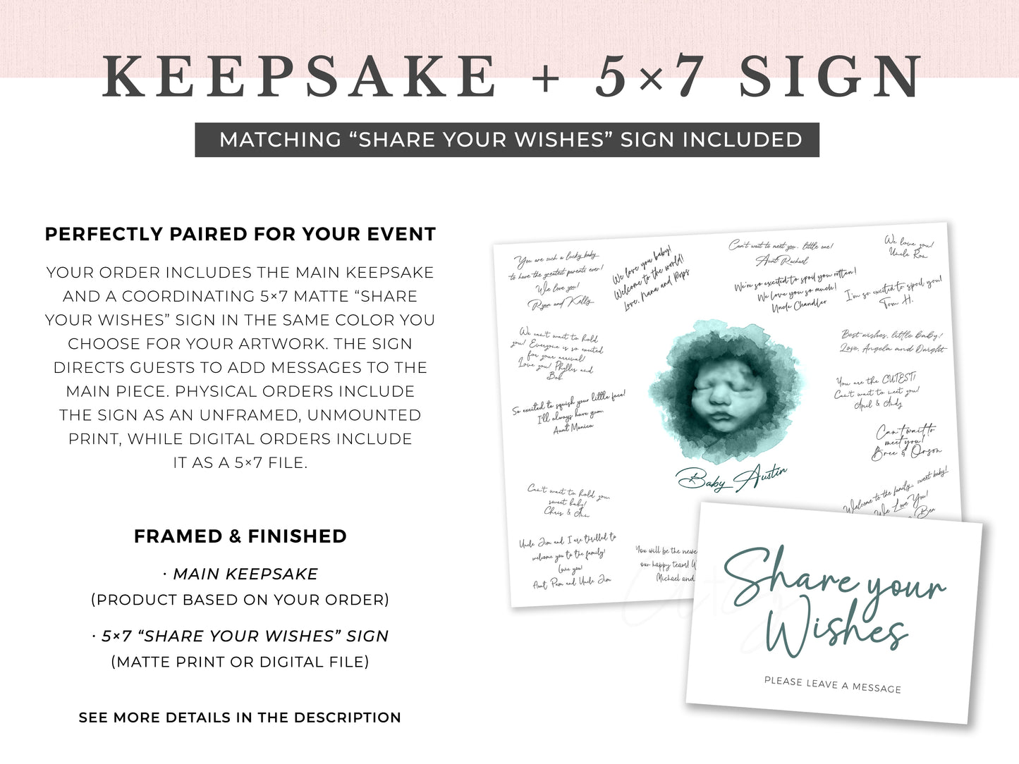 Baby Shower Guestbook Art with Ultrasound