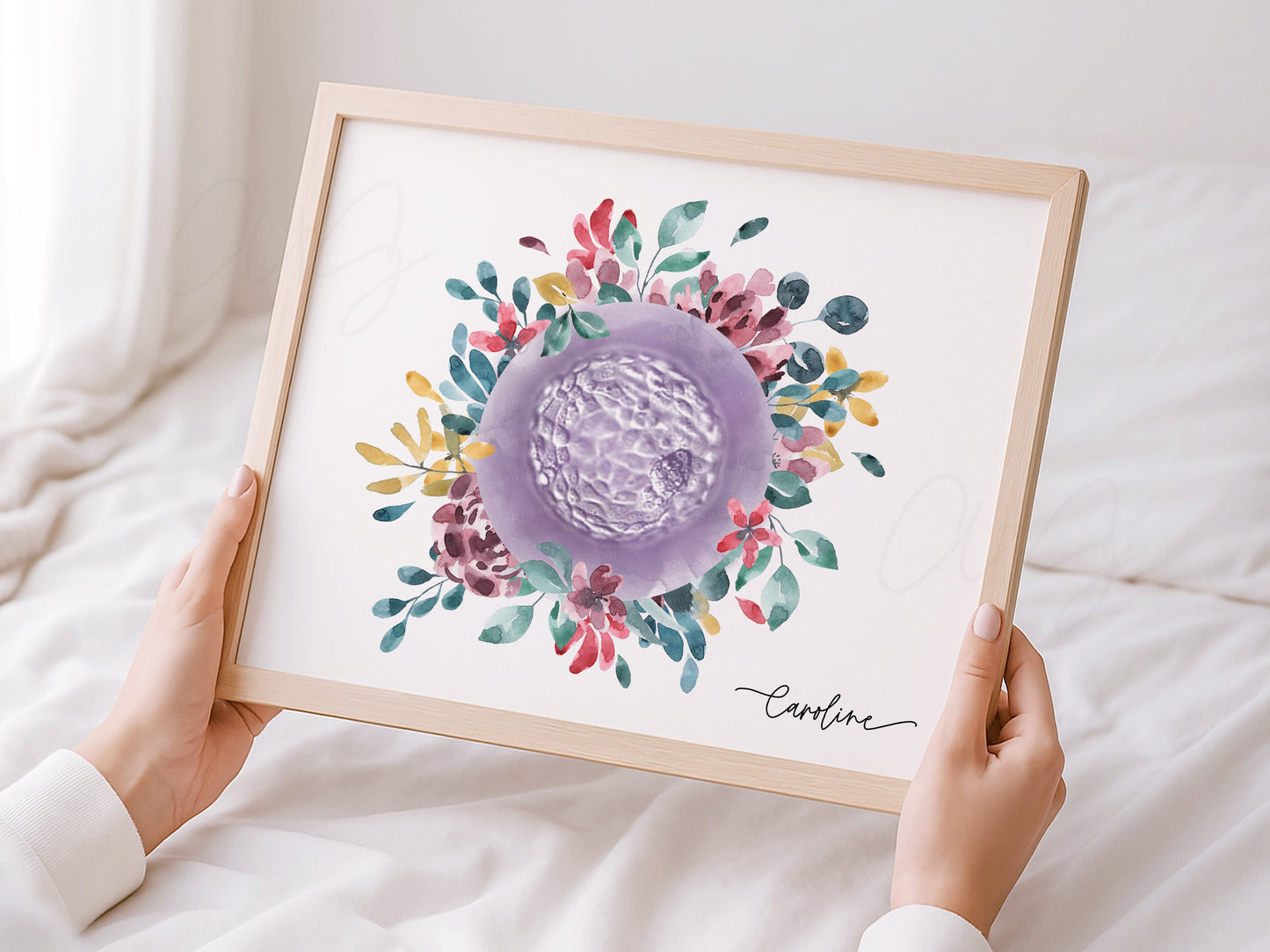 Blossom Garden Watercolor IVF Embryo Art