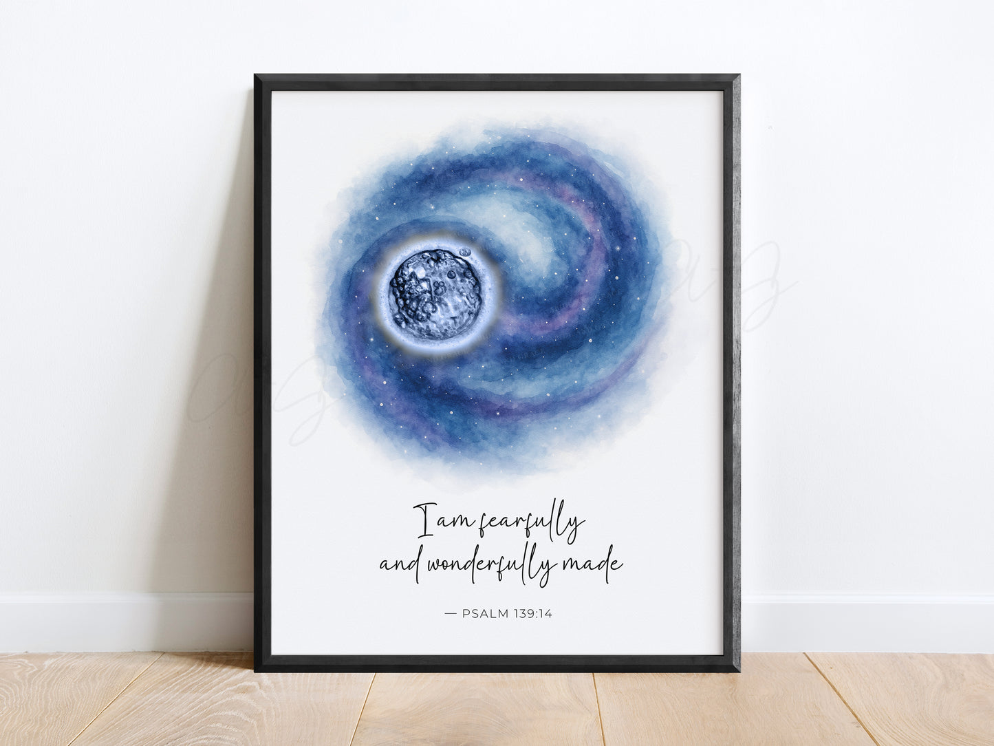 Galaxy Watercolor IVF Embryo Art