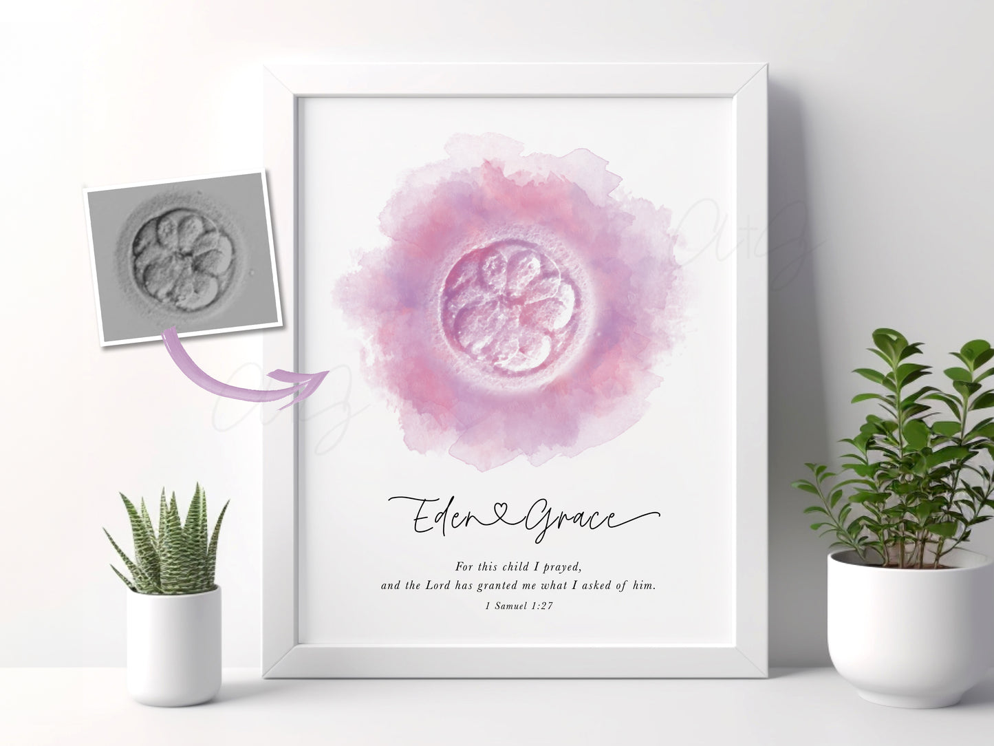Circle Watercolor IVF Embryo Art