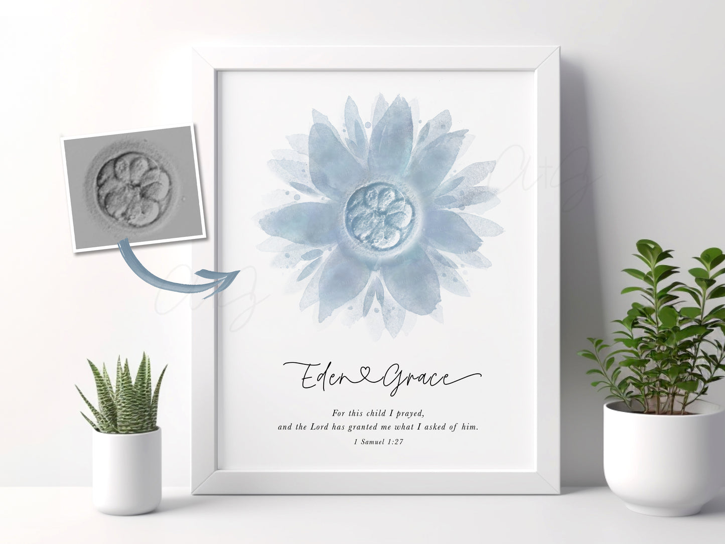 Flower Watercolor IVF Embryo Art