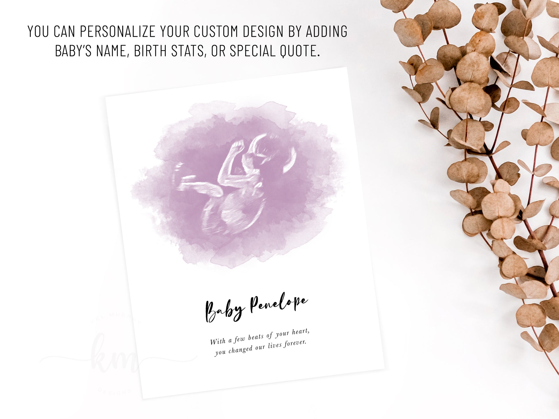 Baby loss memorial keepsake featuring oval ultrasound design

