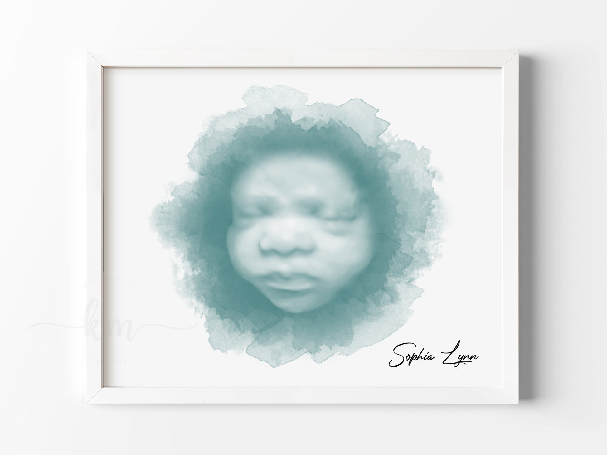 Personalized 3D ultrasound watercolor art for nursery decor

