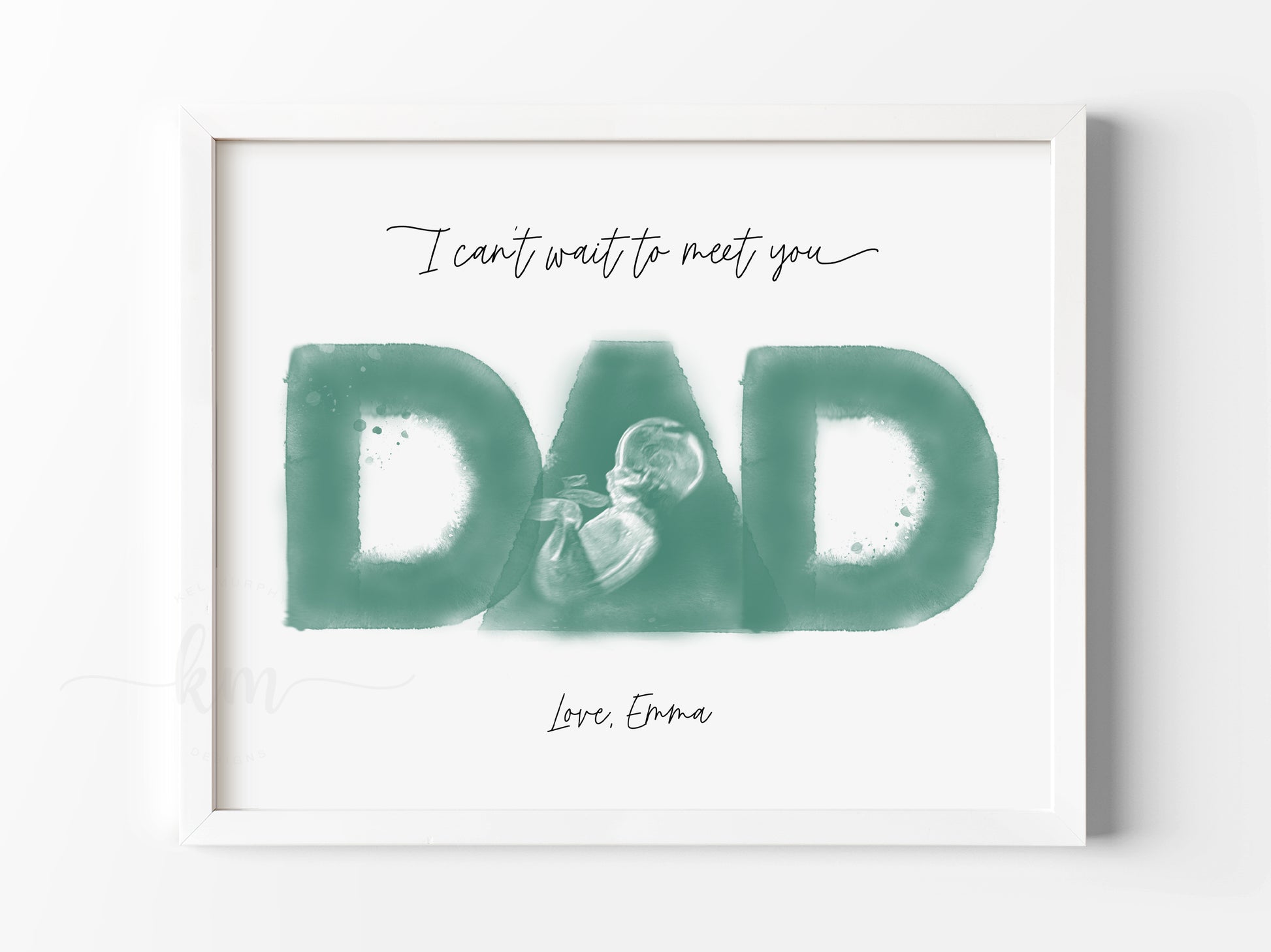 Hand-painted dad ultrasound artwork with name or special message

