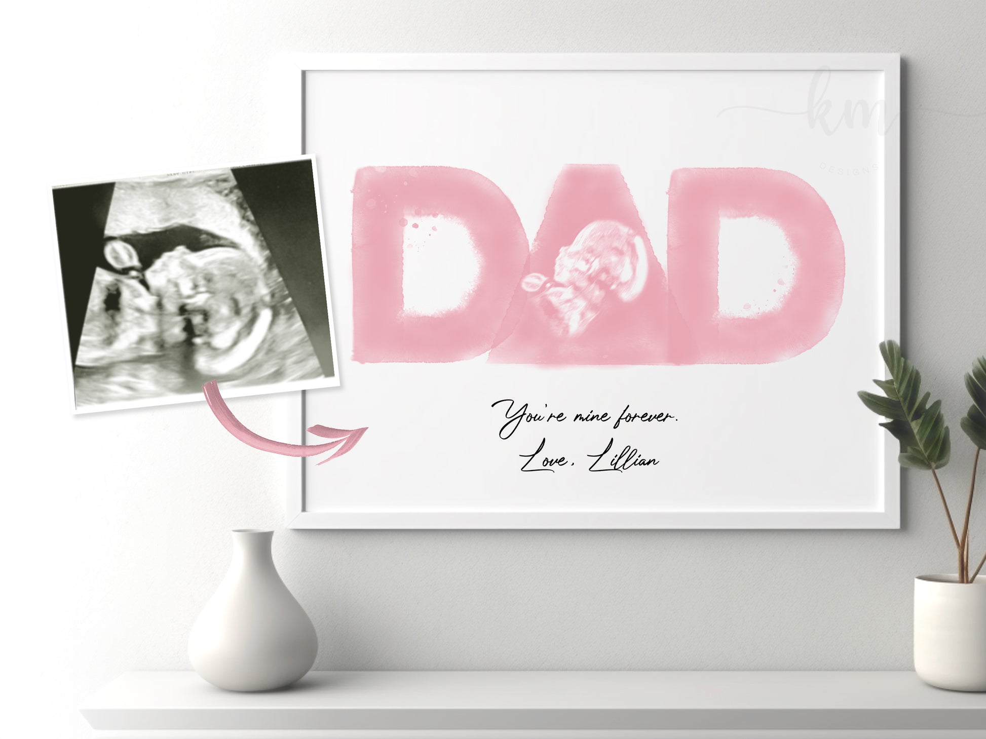 New dad ultrasound art for Father's Day, birthday, or dad gift

