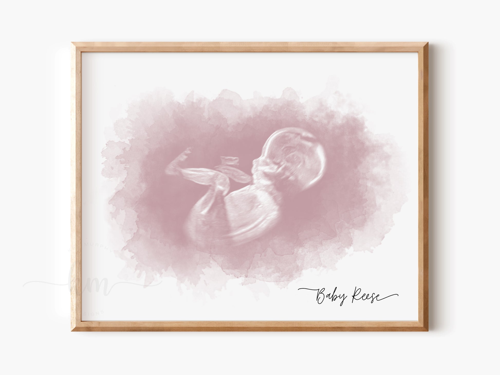 Personalized rectangle ultrasound keepsake for baby loss or baby shower gift

