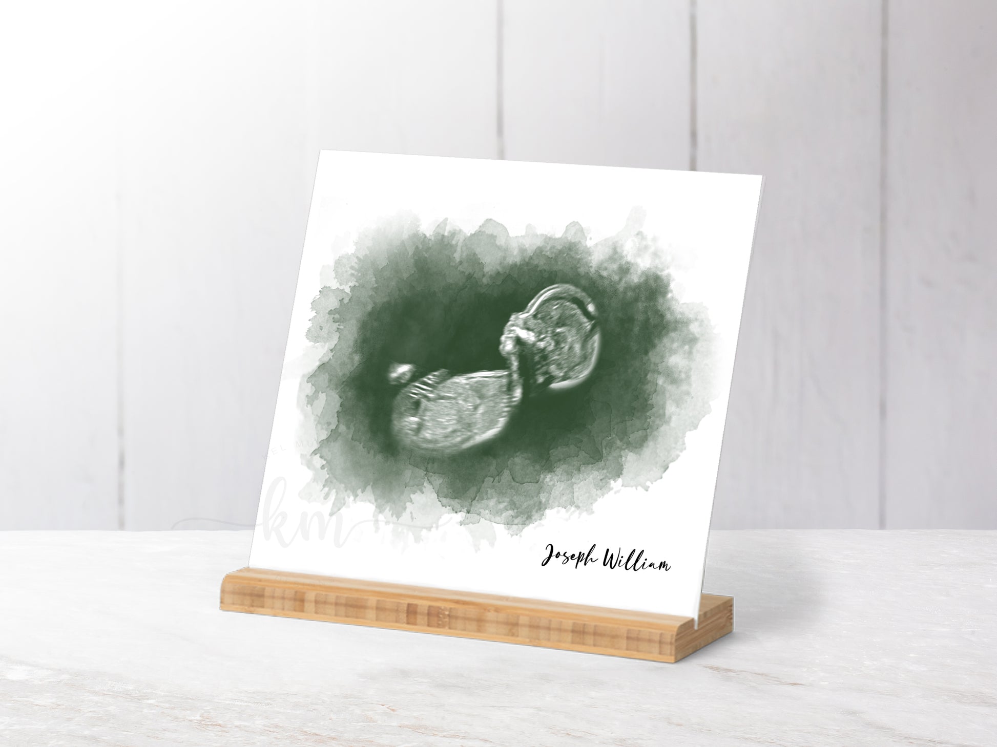 Custom rectangle ultrasound keepsake for memorial or baby shower gift


