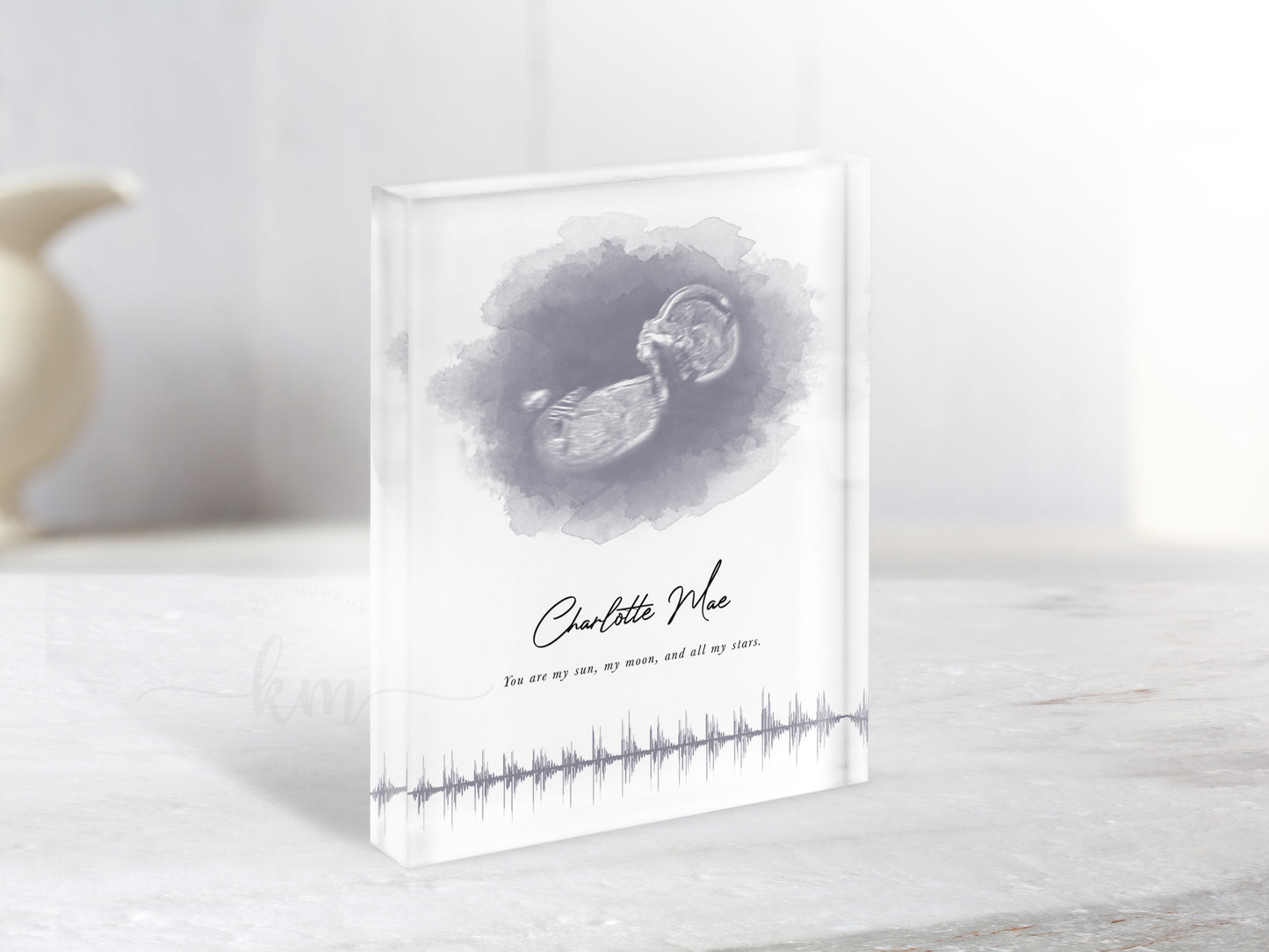 Personalized heartbeat ultrasound gift for pregnancy loss or baby shower

