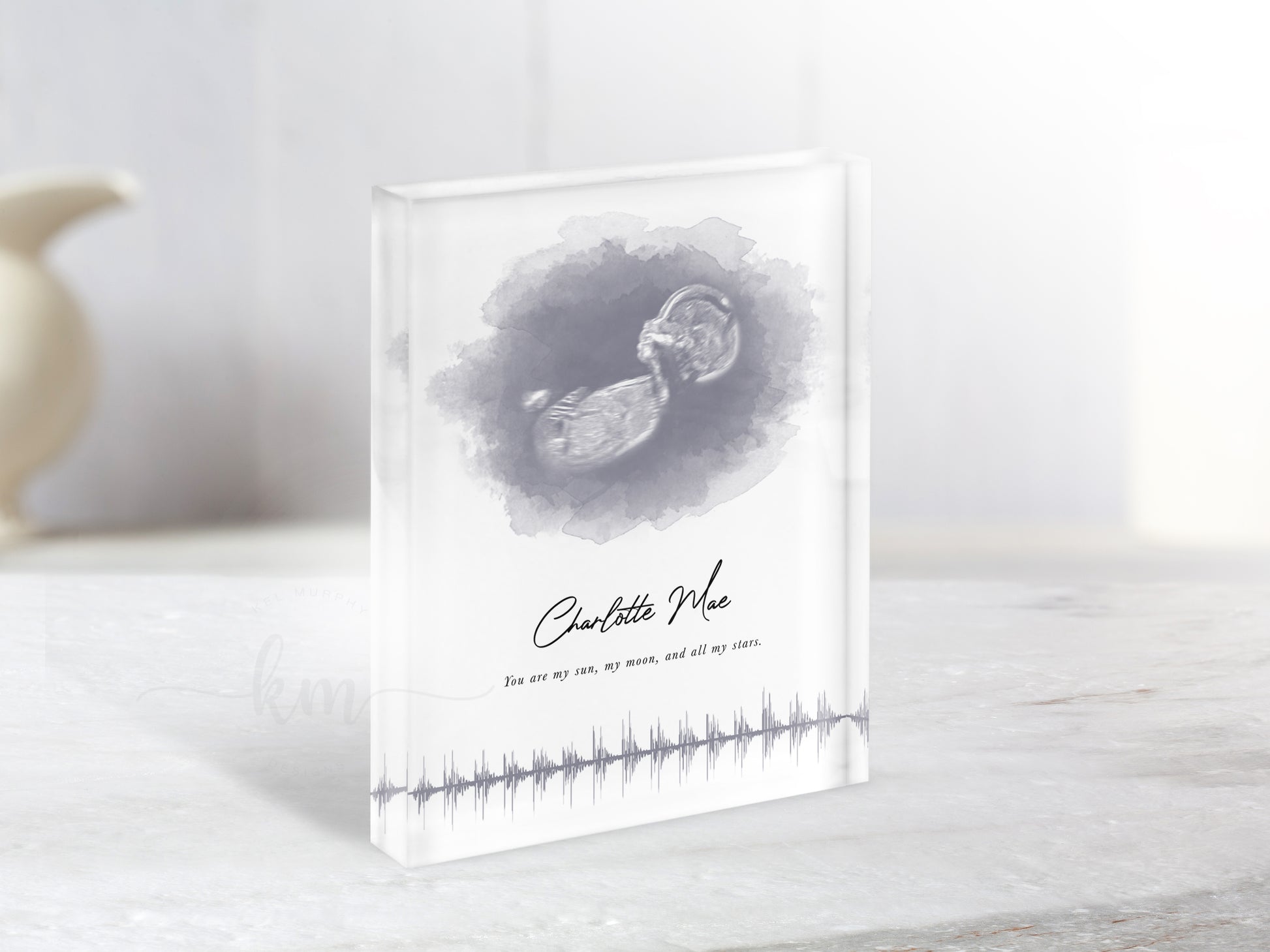 Personalized heartbeat ultrasound gift for pregnancy loss or baby shower

