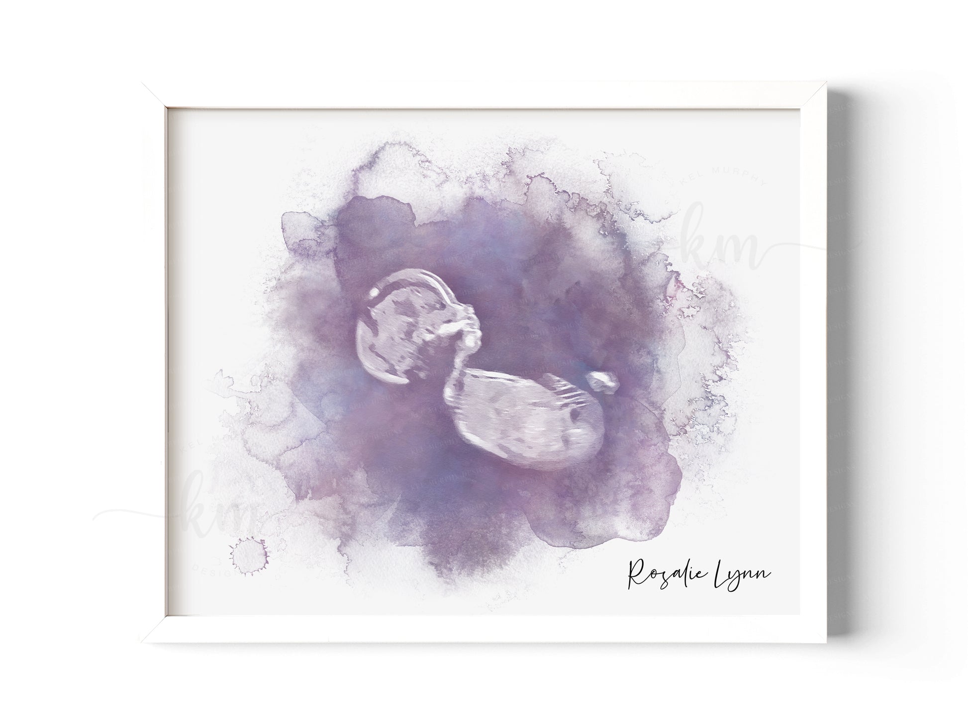 Custom ultrasound art for baby memorial or new mom gift

