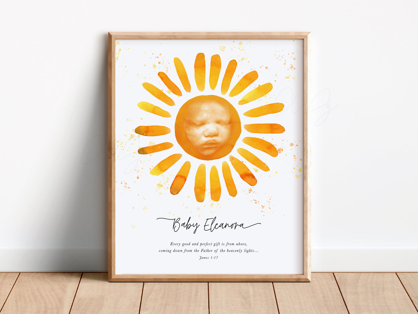 Sun Watercolor Ultrasound Art