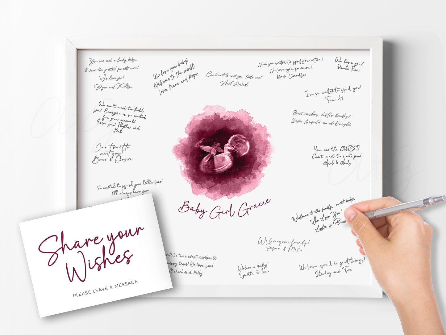 Baby Shower Guestbook Art with Ultrasound