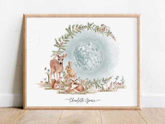 Woodland Animals Watercolor Embryo Art
