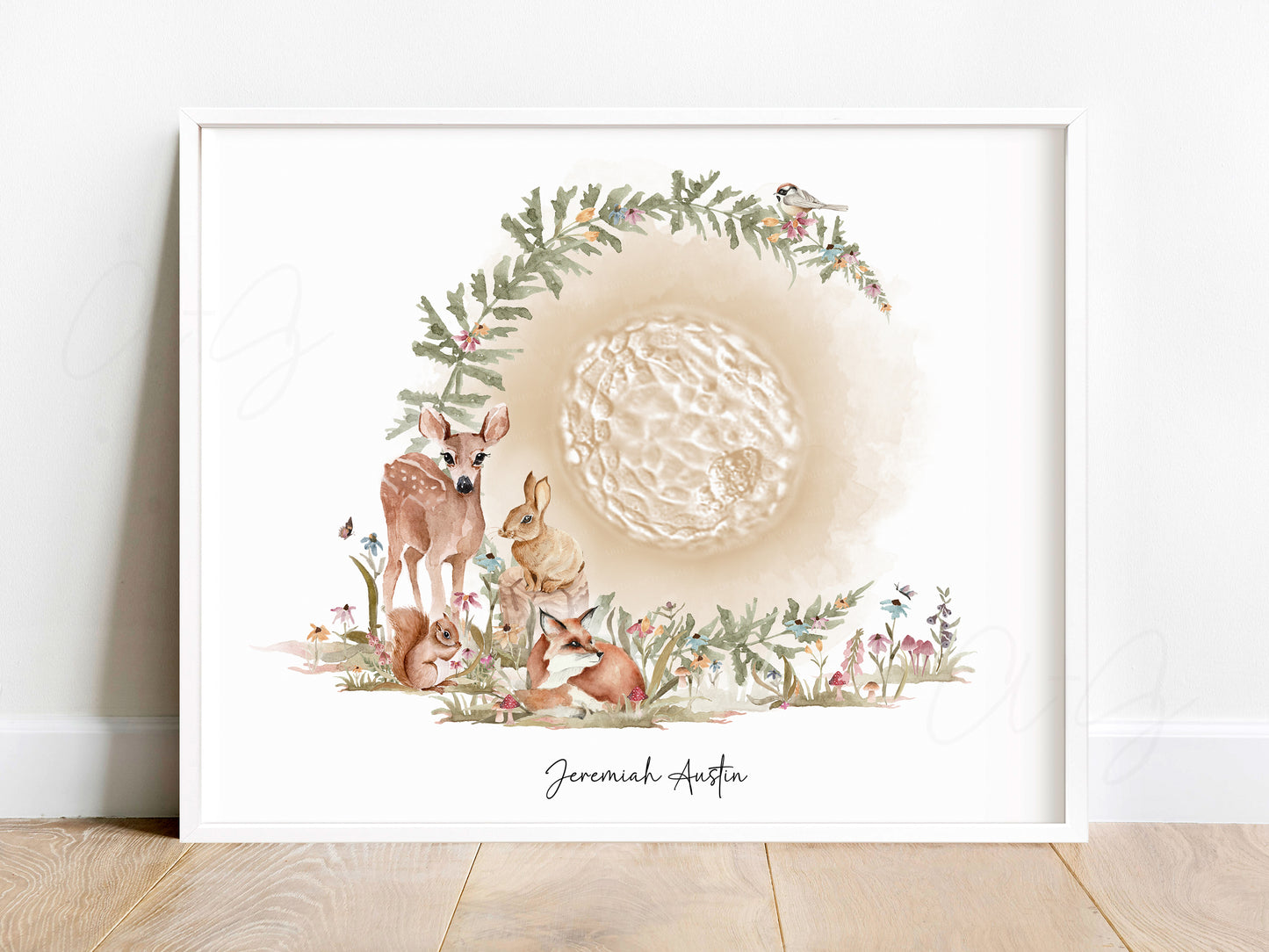 Woodland Animals Watercolor Embryo Art