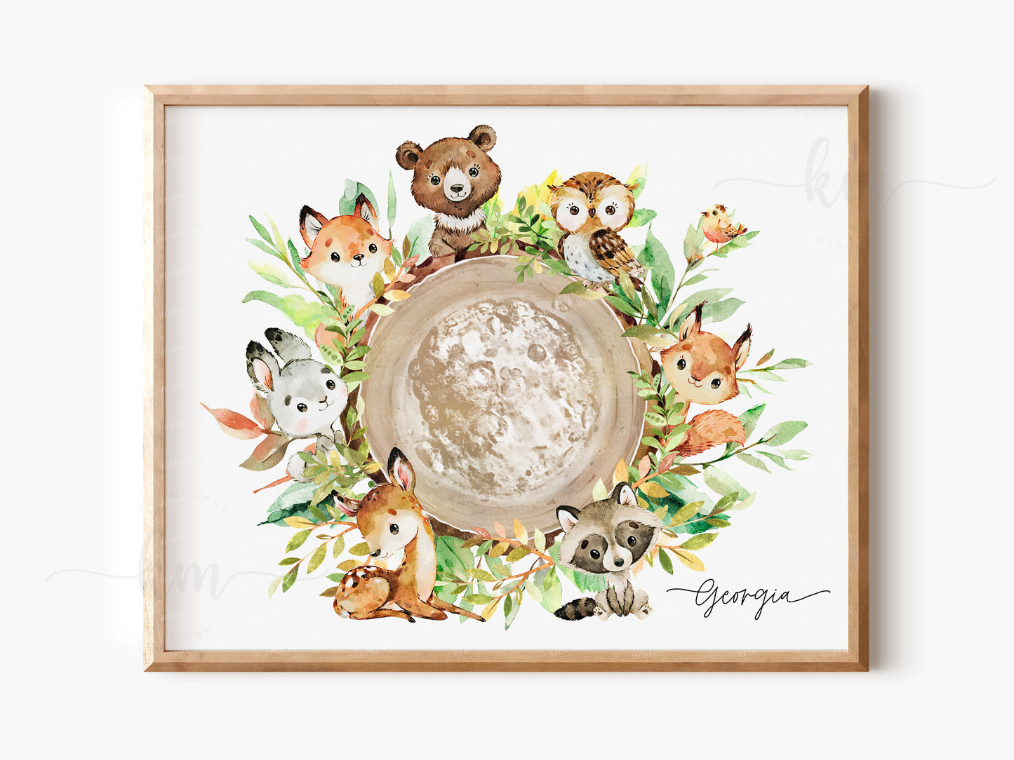Forest Animals Watercolor IVF Embryo Art