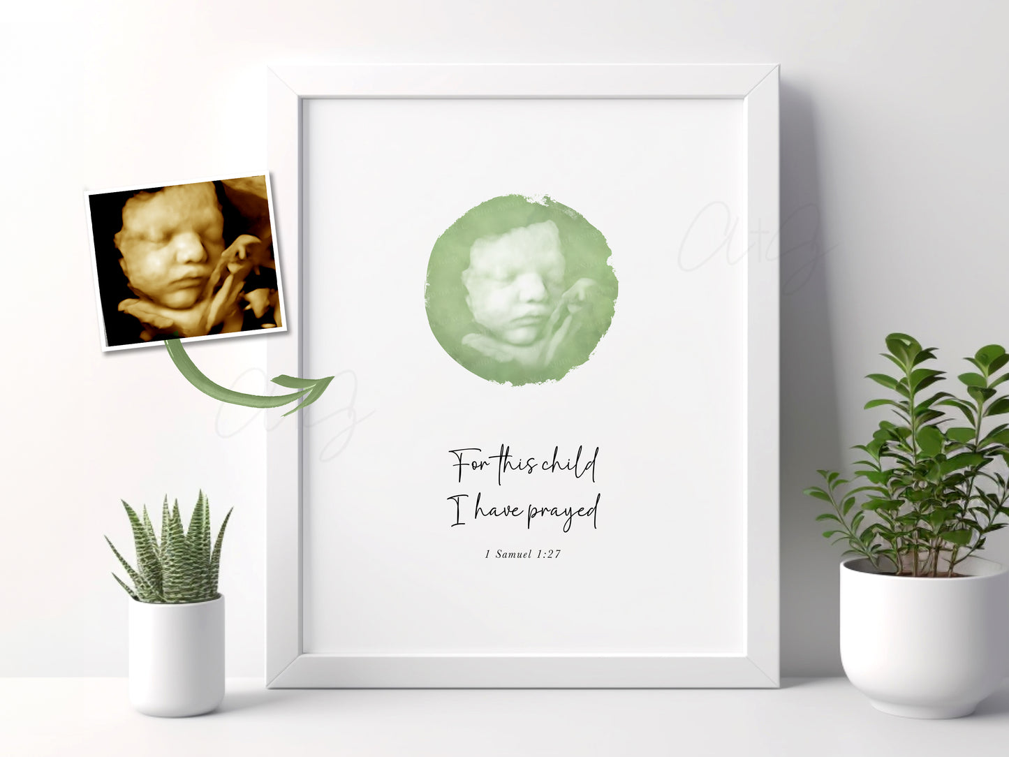 Modern Circle Watercolor Ultrasound Art
