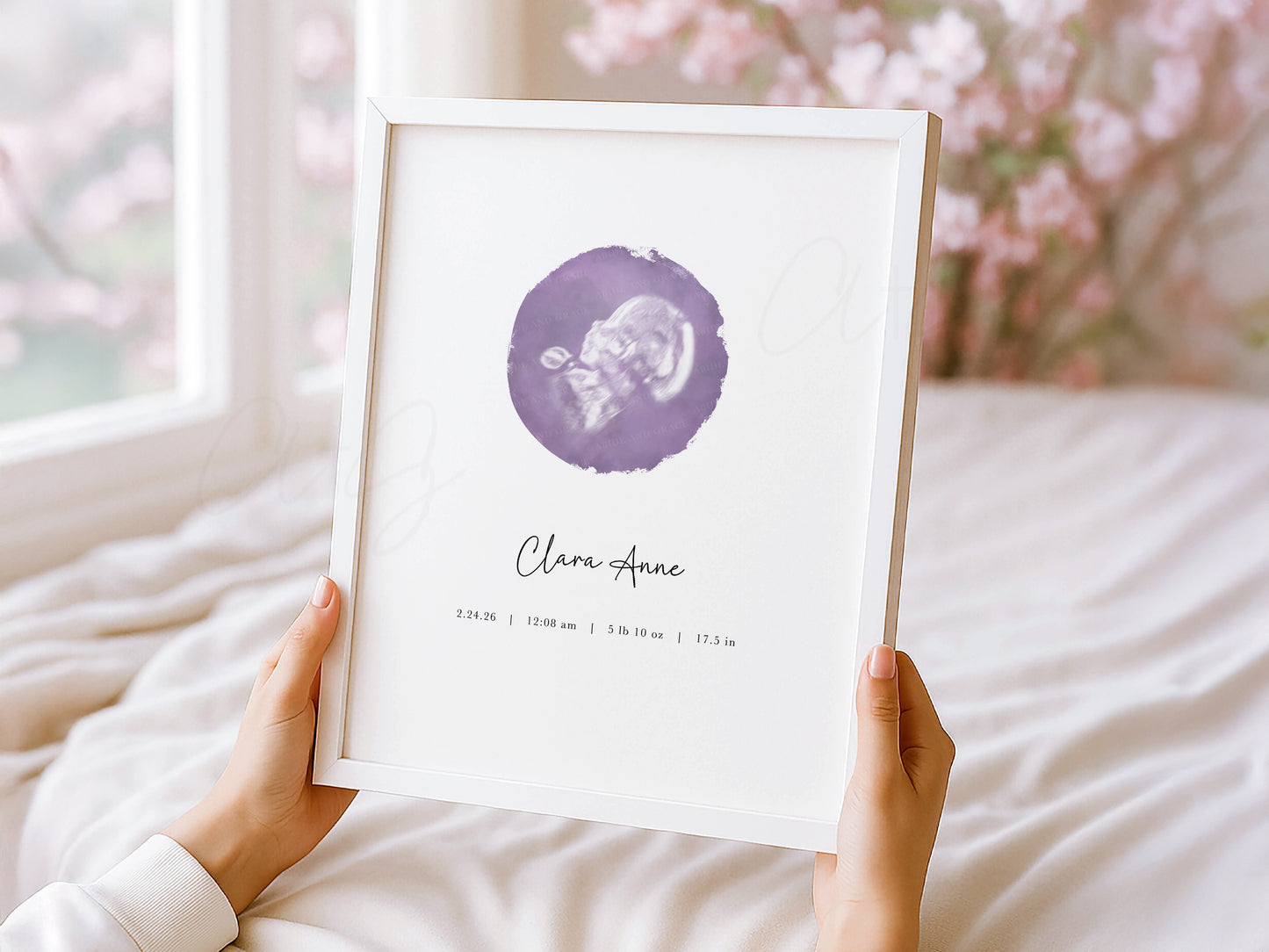 Modern Circle Watercolor Ultrasound Art